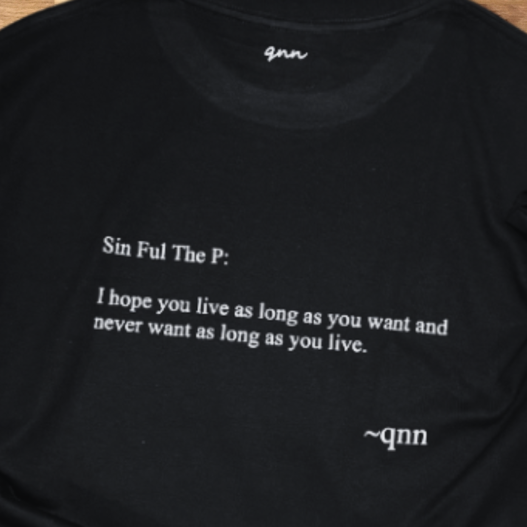 Black | Signature Series "Quote" crew neck