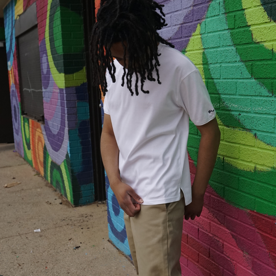 White | Collarless Polo